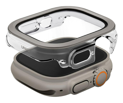 Szkło i folia ochronna Uniq Etui Voute do Apple Watch Ultra 49mm szkło hartowane srebrny